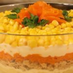 Cалат мимоза рецепт без сыра и с кукурузой