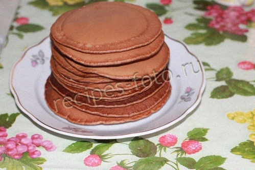 Панкейки с какао на молоке