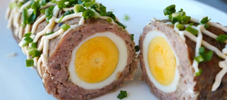 Мясной рулет из говядины с яйцом