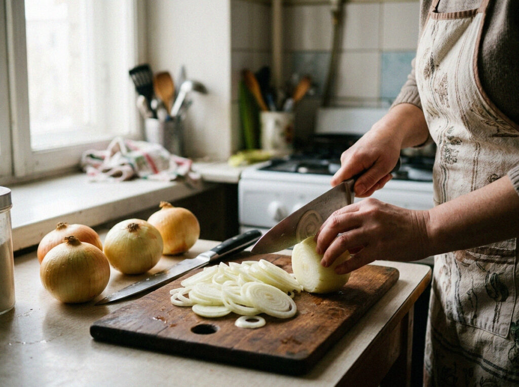 Шаг 2: Луковый пирог с плавленым сыром: французский рецепт