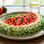 Салат Арбузная долька с курицей фото готового блюда