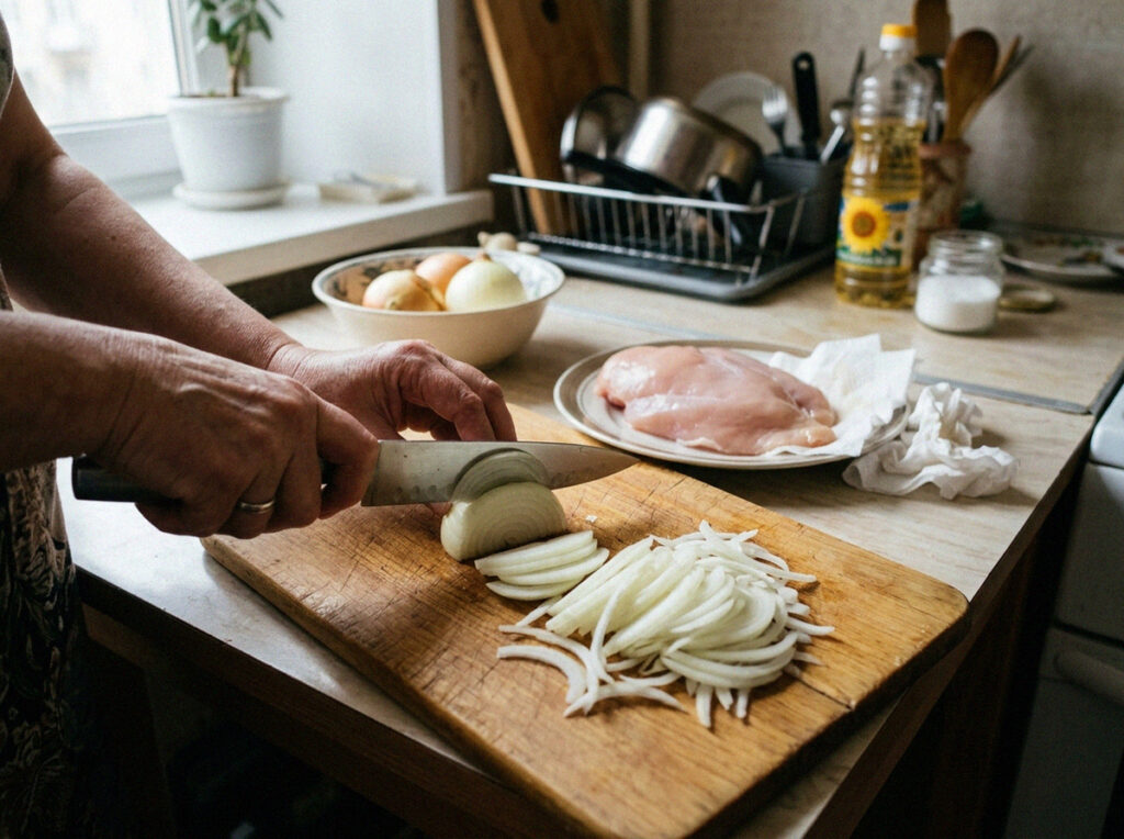 Шаг 1: Жульен с курицей и грибами: классический рецепт в духовке
