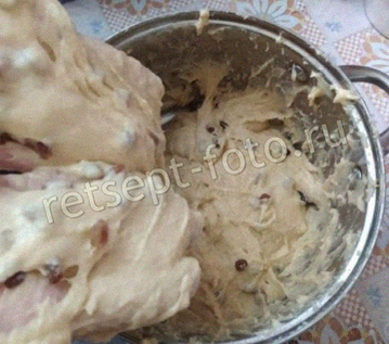 Тесто с изюмом на подъёме