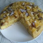 Перевёрнутый пирог с грушами и апельсином на кефире