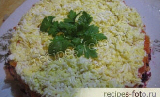 Слоеный овощной салат со свеклой и майонезом
