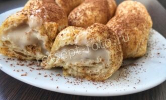 Эклеры на растительном масле с заварным банановым кремом, рецепт с фото