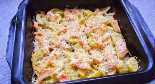 Форель с картошкой в сливках в духовке, рецепт с фото