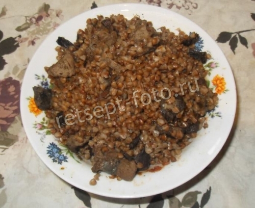 Гречка с сушеными грибами и мясом в мультиварке, рецепт с фото