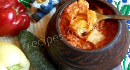 Картошка со сметаной и сыром в горшочке без мяса, рецепт с фото