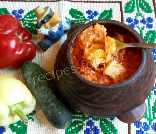 Картошка со сметаной и сыром в горшочке без мяса, рецепт с фото
