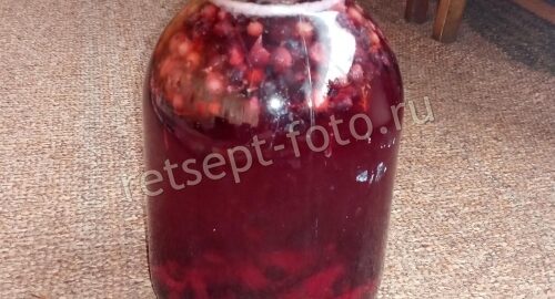 Компот ассорти с грушами и черной рябиной, рецепт с фото