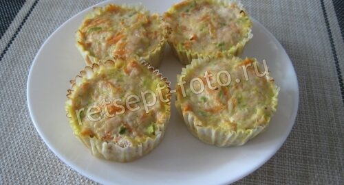 Куриные котлеты с кабачком в формочках для кексов для детей 1,5 года, рецепт с фото