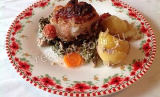 Курица с картошкой и брокколи в духовке, рецепт с фото