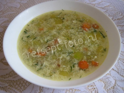 Легкий суп с кабачками и яйцом, рецепт с фото