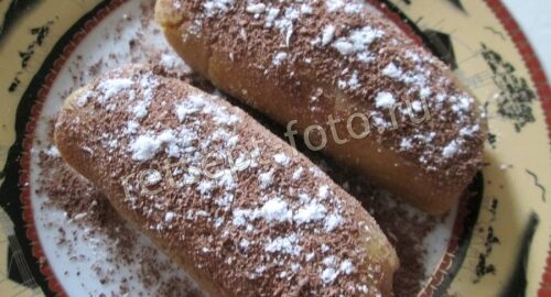 Пирожное из печенья с яблоками без выпечки, рецепт с фото