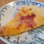 Пицца на кабачковом тесте на кефире с колбасой и сыром, рецепт с фото