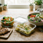 ПП меню на неделю: лёгкие блюда и овощи на кухонном столе