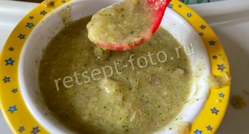 Пюре из свинины с брокколи, кабачком и картошкой детям от 1 года, рецепт с фото