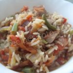 Рис с замороженными овощами и мясом, рецепт с фото