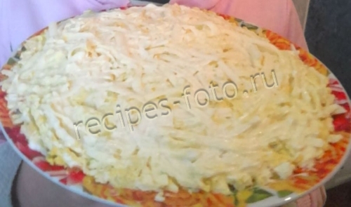 Салат "Мимоза" с плавленым сыром и картошкой, рецепт с фото