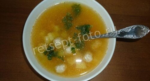 Суп с фрикадельками и кабачком для ребенка 1,5 года, рецепт с фото