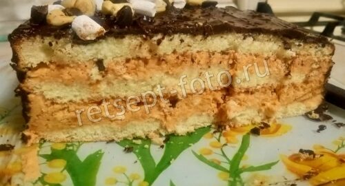Торт "Сникерс" с крекером и сгущенкой, рецепт с фото